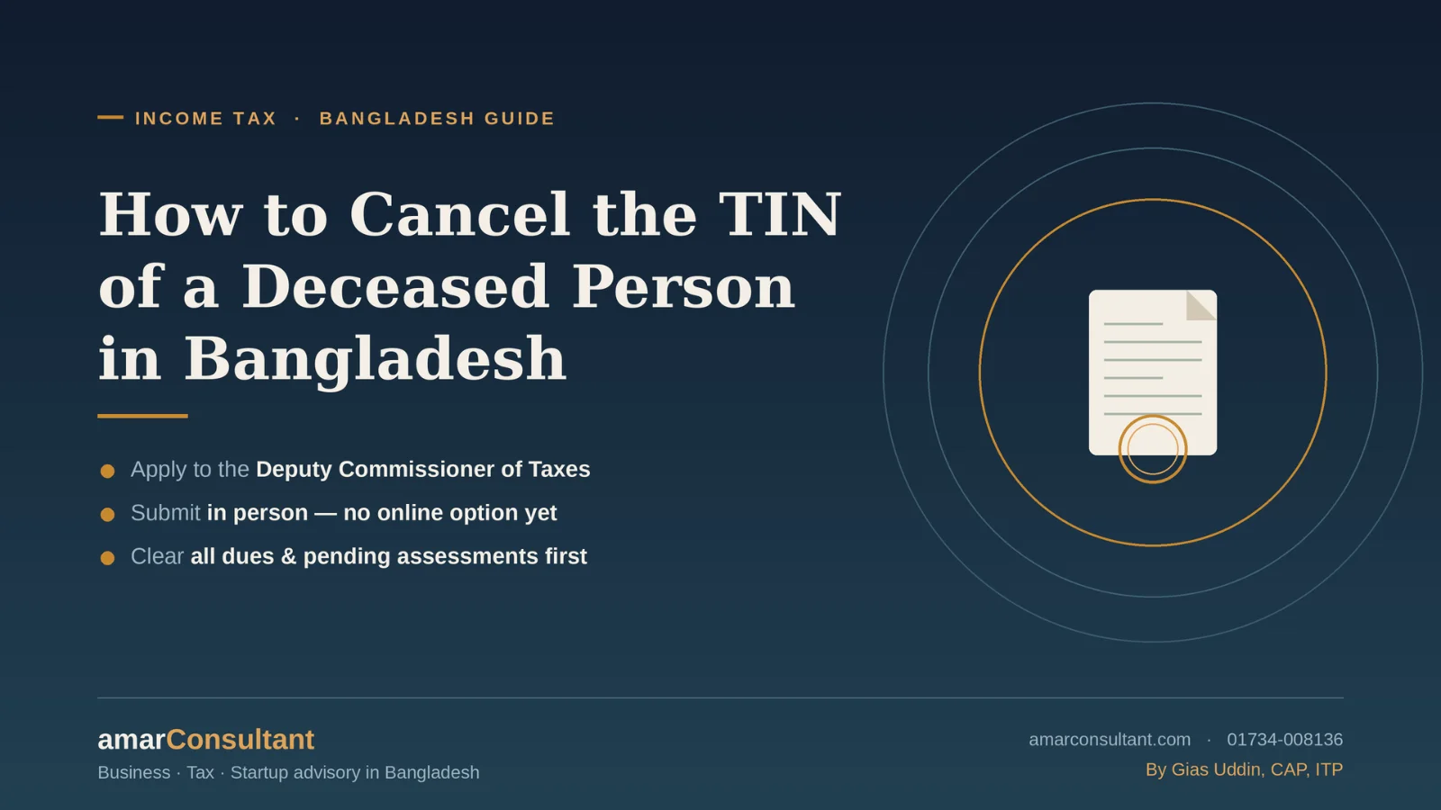 How to Cancel the TIN of a Deceased Person in Bangladesh?